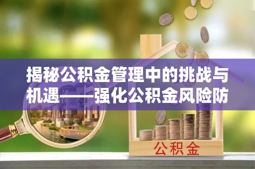 辽源揭秘公积金管理中的挑战与机遇——强化公积金风险防控的多维策略