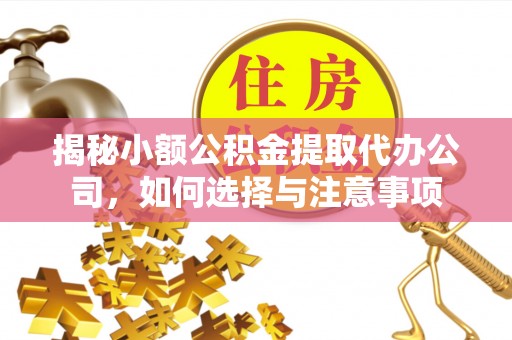辽源揭秘小额公积金提取代办公司，如何选择与注意事项